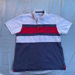 US Polo Assn Mens Stripe Polo Shirt Size Medium re